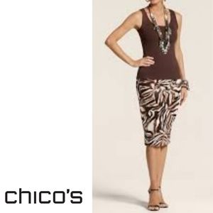 Chico's Sally Sarong Animal Print Skirt NEW!